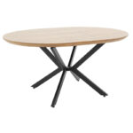 Tραπέζι Lydia MDF επεκτεινόμενο καρυδί-μαύρο 120-160x120x79εκ - Image 3