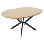 Tραπέζι Lydia MDF επεκτεινόμενο καρυδί-μαύρο 120-160x120x79εκ - Image 4