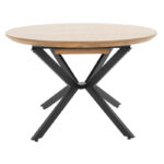 Tραπέζι Lydia MDF επεκτεινόμενο καρυδί-μαύρο 120-160x120x79εκ - Image 5