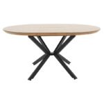 Tραπέζι Lydia MDF επεκτεινόμενο καρυδί-μαύρο 120-160x120x79εκ - Image 6