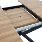Tραπέζι Lydia MDF επεκτεινόμενο καρυδί-μαύρο 120-160x120x79εκ - Image 8