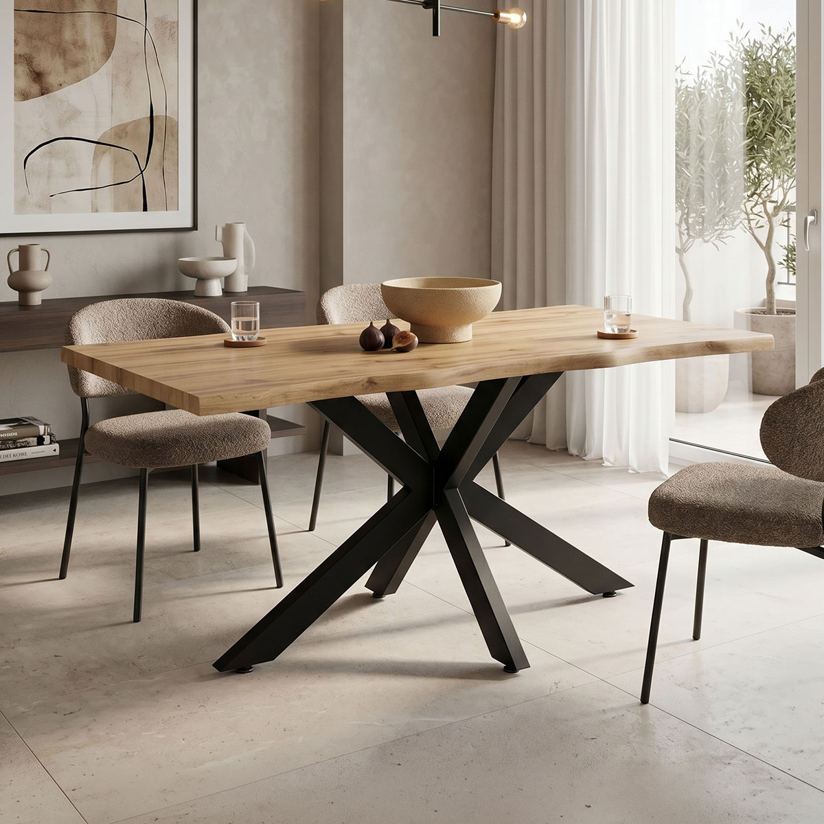 product_pako_235-000021 Tραπέζι Gilman MDF sonoma-μαύρο 150x90x75εκ - Image 1