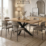 Tραπέζι Gilman MDF sonoma-μαύρο 180x90x75εκ
