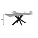 Tραπέζι Gilman MDF sonoma-μαύρο 180x90x75εκ - Image 6