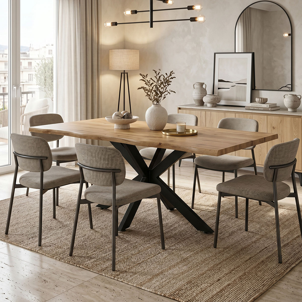 product_pako_235-000022 Tραπέζι Gilman MDF sonoma-μαύρο 180x90x75εκ - Image 1