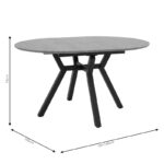 Tραπέζι Frances επεκτεινόμενο MDF sonoma-μαύρο 100-140x100x75εκ - Image 8