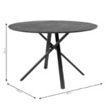 Tραπέζι Cerco MDF μαύρο Φ120x75εκ - Image 5