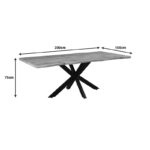 Tραπέζι Gilman mdf σε sonoma απόχρωση και μαύρο μεταλλικό πόδι 200x100x75εκ - Image 5