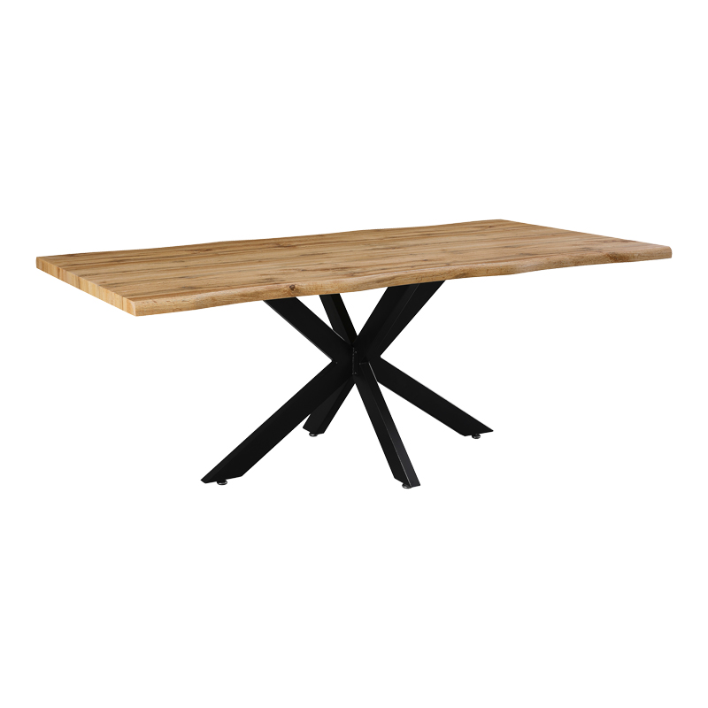 product_pako_235-000038 Tραπέζι Gilman mdf σε sonoma απόχρωση και μαύρο μεταλλικό πόδι 200x100x75εκ - Image 1