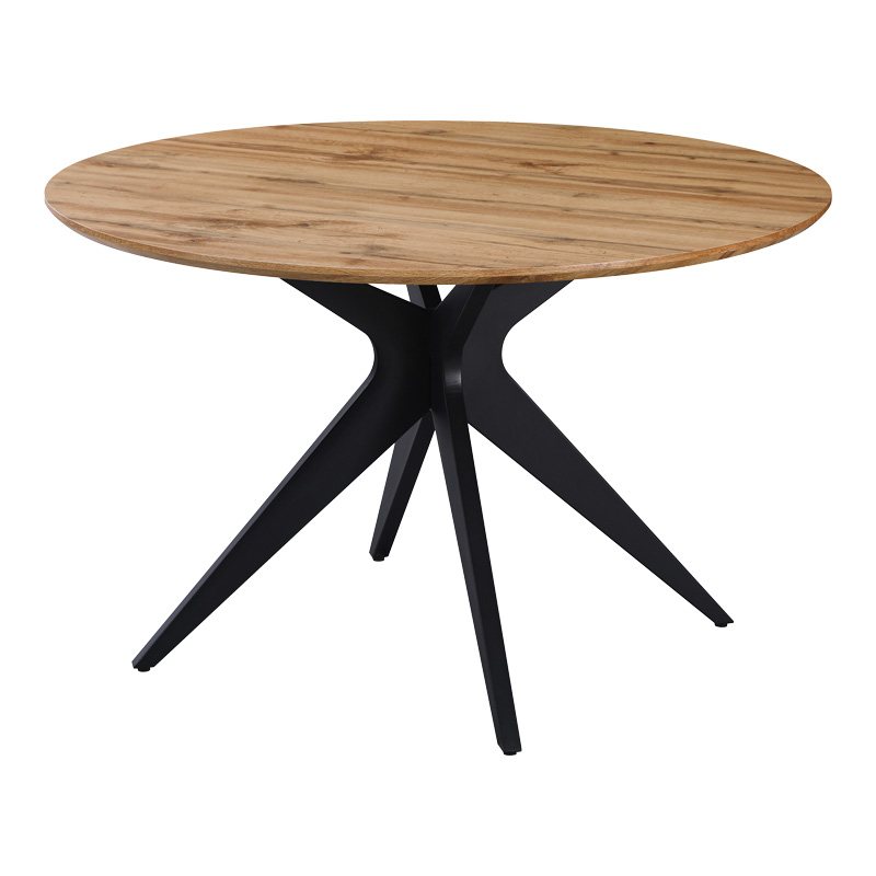 product_pako_235-000039 Τραπέζι Toda mdf σε sonoma απόχρωση με μαύρα μεταλλικά πόδια Φ120x75εκ - Image 1