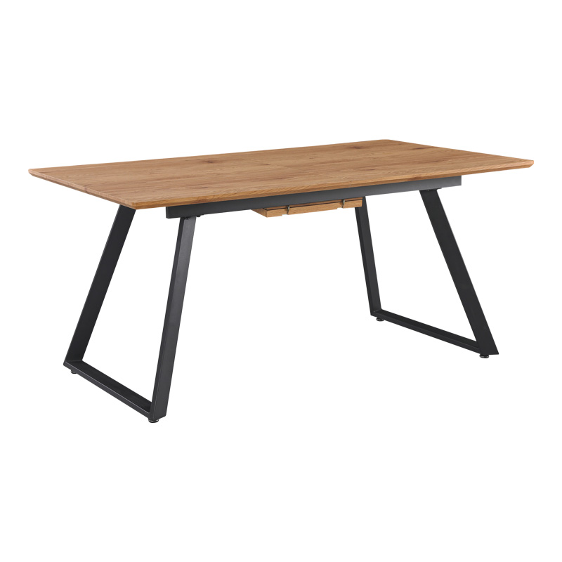 product_pako_235-000042 Τραπέζι επεκτεινόμενο Kannu σε φυσική απόχρωση με μαύρα μεταλλικά πόδια 160-200x90x75εκ - Image 1