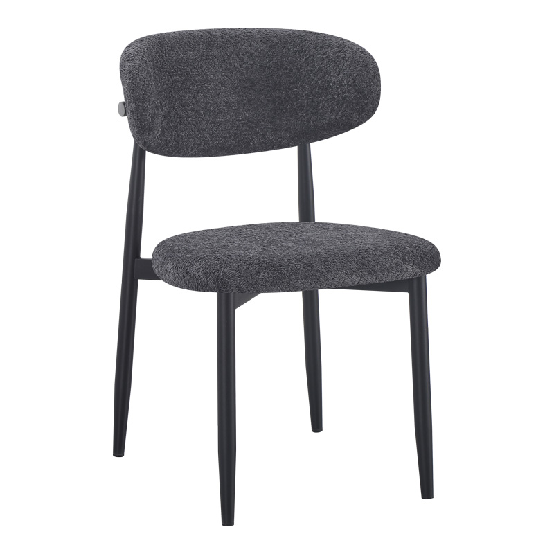 product_pako_235-000045 Καρέκλα Folegio μπουκλέ σε ανθρακί απόχρωση με μαύρα πόδια 50x57x79.5εκ (Σετ 4 τεμαχίων) - Image 1
