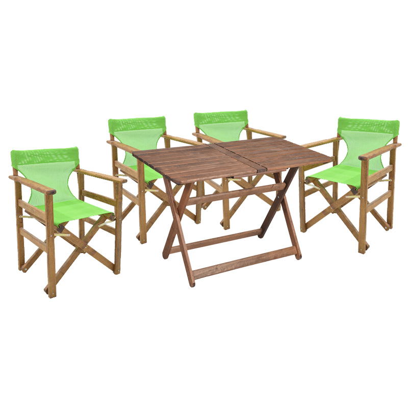 product_pako_237-000030 Tραπεζαρία Retto σετ 5τμχ μασίφ ξύλο οξιάς καρυδί-λαχανί 120x75x71εκ - Image 1