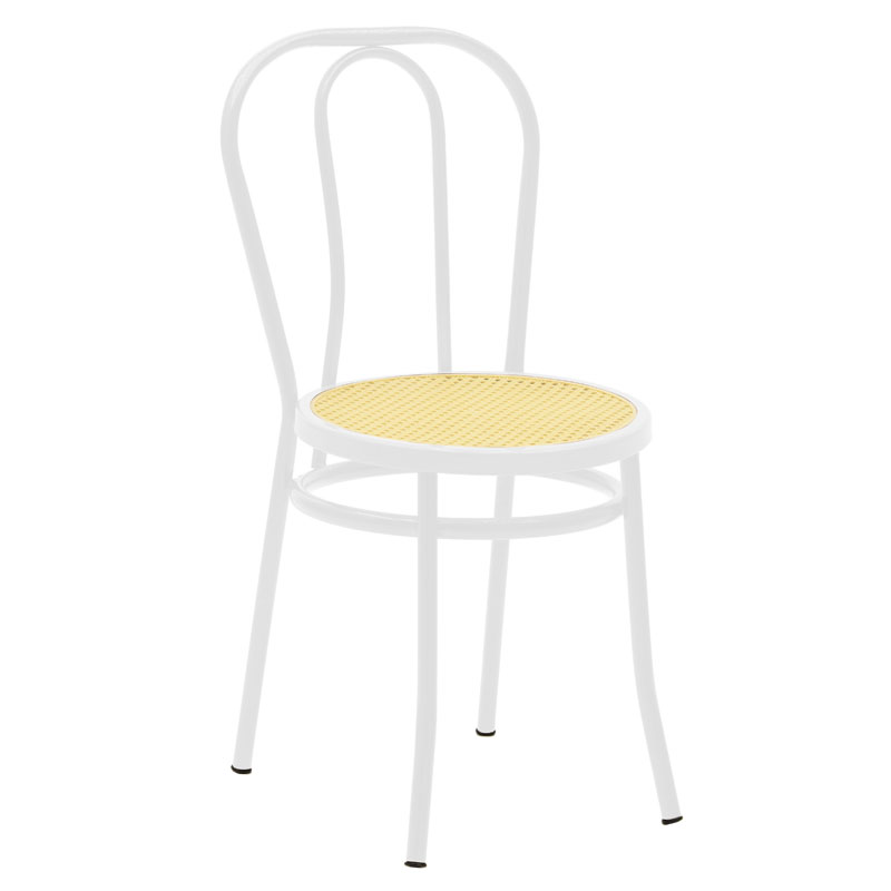 product_pako_243-000026 Καρέκλα Βιέννης pe rattan μπεζ-μέταλλο λευκό - Image 1