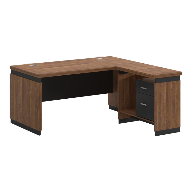 product_pako_246-000016 Γραφείο επαγγελματικό αναστρέψιμο Oscar μελαμίνη σε καρυδί-ανθρακί απόχρωση 220x185x76εκ - Image 1