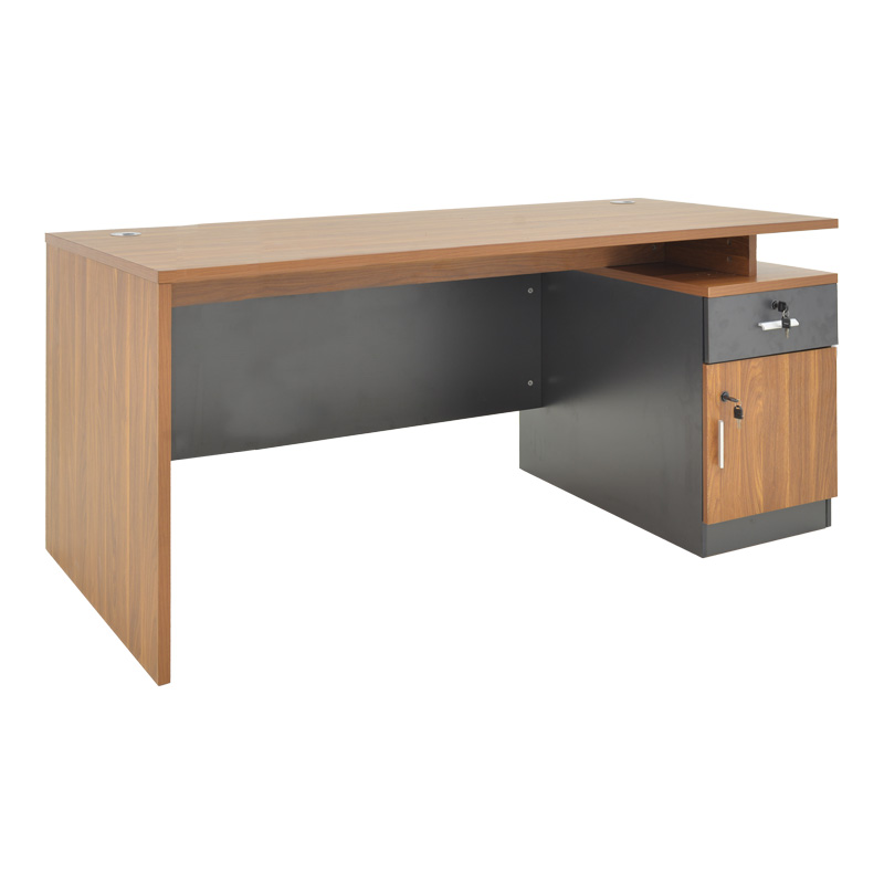 product_pako_246-000024 Γραφείο εργασίας επαγγελματικό Oscar σε καρυδί-ανθρακί απόχρωση 180x90x76εκ - Image 1