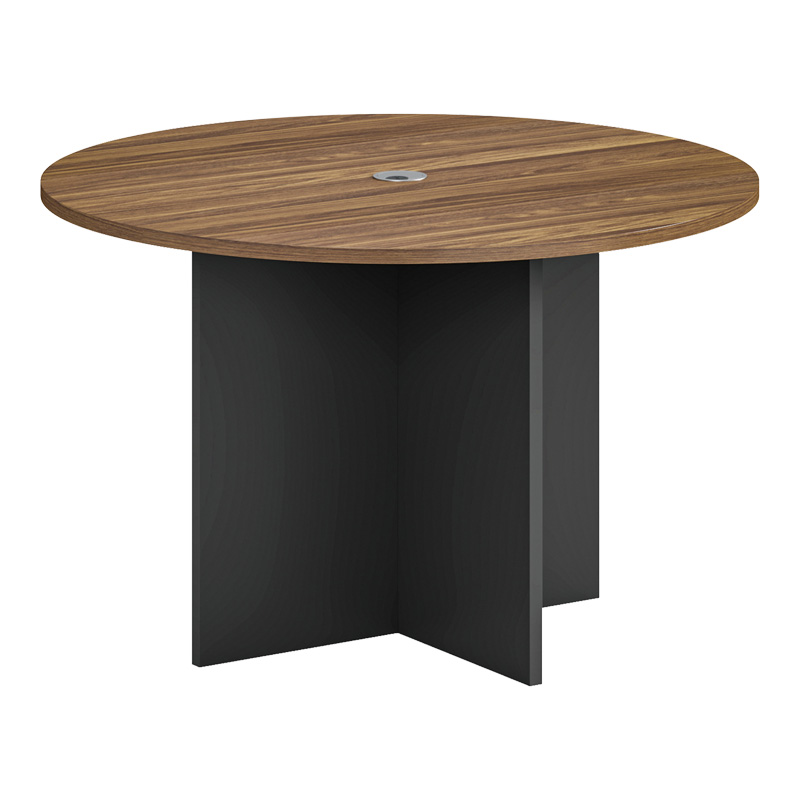 product_pako_246-000027 Τραπέζι συνεδριάσεων επαγγελματικό Oscar σε καρυδί-ανθρακί απόχρωση Φ150x76εκ - Image 1