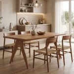 Τραπέζι Winslow ξύλο rubberwood ανοικτό καρυδί 160x85x75εκ