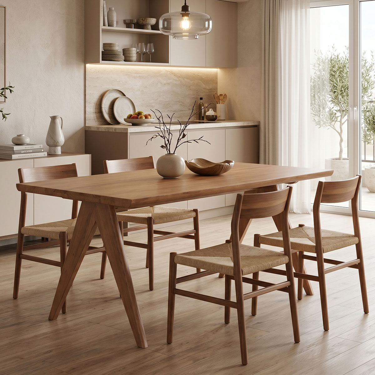 product_pako_247-000001 Τραπέζι Winslow ξύλο rubberwood ανοικτό καρυδί 160x85x75εκ - Image 1