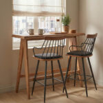 Τραπέζι Bar Winslow ξύλο rubberwood ανοικτό καρυδί 120x45x100εκ - Image 2