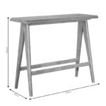 Τραπέζι Bar Winslow ξύλο rubberwood ανοικτό καρυδί 120x45x100εκ - Image 5