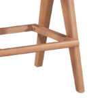 Σκαμπό bar Winslow ξύλο rubberwood ανοικτό καρυδί-pvc rattan φυσικό-ύφασμα γκρι 44.5x46x98εκ (Σετ 2 τεμαχίων) - Image 4