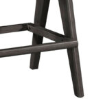 Σκαμπό bar Winslow ξύλο rubberwood μαύρο-pvc rattan φυσικό-ύφασμα γκρι 44.5x46x98εκ (Σετ 2 τεμαχίων) - Image 3