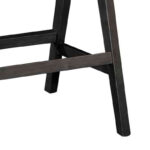 Σκαμπό bar Winslow ξύλο rubberwood μαύρο-pvc rattan φυσικό-ύφασμα γκρι (Σετ 2 τεμαχίων) - Image 3