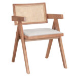 Τραπεζαρία Winslow Ι σετ 5τεμ ξύλο rubberwood ανοιχτό καρυδί 160x85x75εκ - Image 4