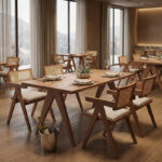 Τραπέζι Winslow ξύλο rubberwood σε ανοιχτό καρυδί χρώμα 180x85x75εκ - Image 2