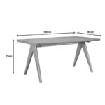 Τραπέζι Winslow ξύλο rubberwood σε ανοιχτό καρυδί χρώμα 180x85x75εκ - Image 5