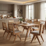 Τραπέζι Winslow ξύλο rubberwood σε ανοιχτό καρυδί χρώμα 200x100x75εκ - Image 2
