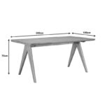 Τραπέζι Winslow ξύλο rubberwood σε ανοιχτό καρυδί χρώμα 200x100x75εκ - Image 5
