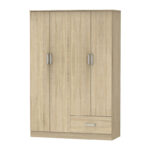 Ντουλάπα ρούχων τετράφυλλη Karter sonoma μελαμίνης 121x48x180εκ - Image 2