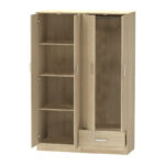 Ντουλάπα ρούχων τετράφυλλη Karter sonoma μελαμίνης 121x48x180εκ - Image 3