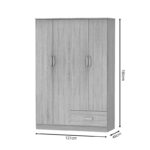 Ντουλάπα ρούχων τετράφυλλη Karter sonoma μελαμίνης 121x48x180εκ - Image 4