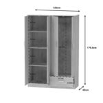 Ντουλάπα ρούχων τετράφυλλη Karter sonoma μελαμίνης 121x48x180εκ - Image 5