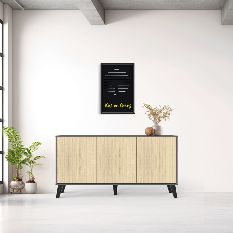 product_pako_248-000029 Μπουφές Billie ανθρακί-sonoma 149x40x77εκ - Image 1
