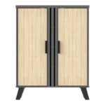 Παπουτσοθήκη-ντουλάπι Shoby sonoma-ανθρακί 70.5x30x91εκ - Image 4