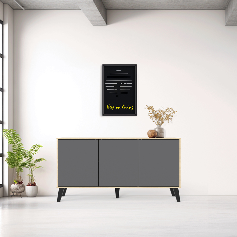 product_pako_248-000034 Μπουφές Billie sonoma-ανθρακί149x40x77εκ - Image 1