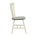 Καρέκλα Larus φυσικό ξύλo rubberwood ανθρακί-λευκό 50x49x90εκ. - Image 2
