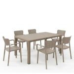 Τραπεζαρία Explore-Frontline σετ 7τεμ PP cappuccino 150x90x73,5εκ. - Image 2