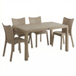 Τραπεζαρία Explore-Confident σετ 5τεμ PP cappuccino 150x90x73,5εκ. - Image 2