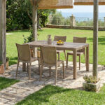 Τραπεζαρία Explore-Confident σετ 5τεμ PP cappuccino 150x90x73,5εκ.