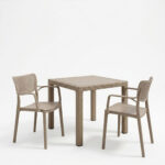 Τραπεζαρία Explore-Frontline σετ 3τεμ PP cappuccino 90x90x73,5εκ - Image 2