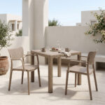 Τραπεζαρία Explore-Frontline σετ 3τεμ PP cappuccino 90x90x73,5εκ
