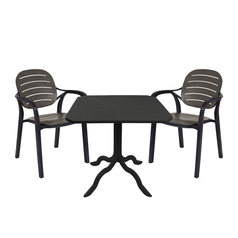 product_pako_253-000089 Τραπεζαρία Icon-Gentle σετ 3τεμ PP σε ανθρακί απόχρωση - Image 1