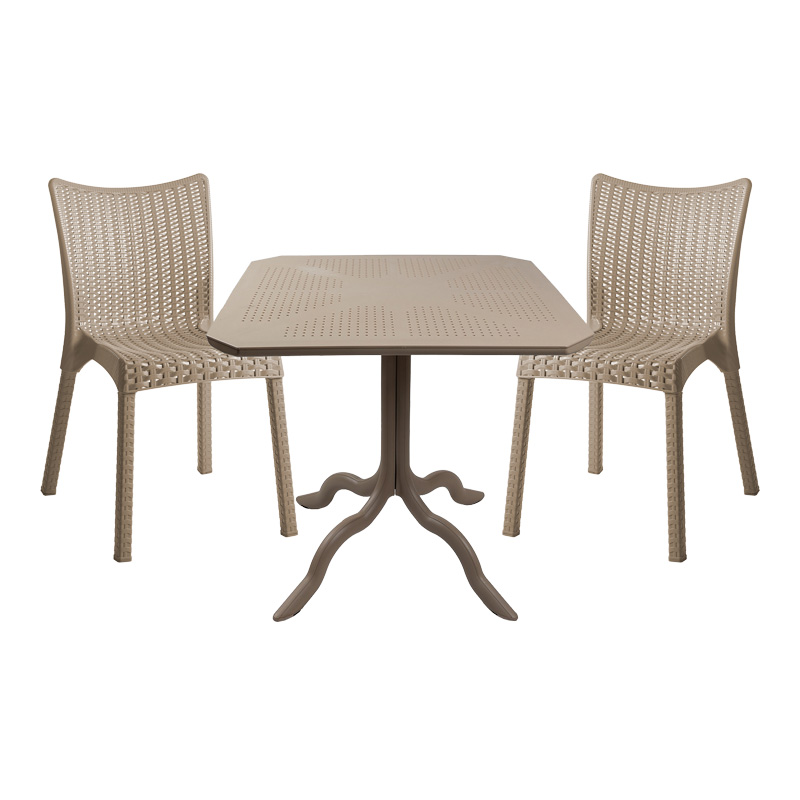 product_pako_253-000099 Τραπεζαρία Icon-Confident σετ 3τεμ PP σε cappuccino απόχρωση - Image 1