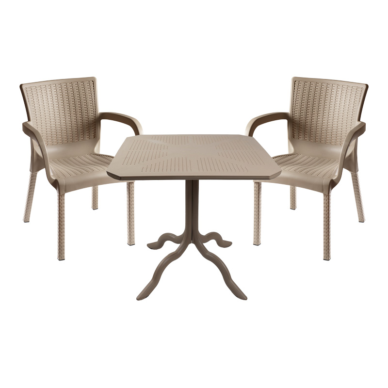 product_pako_253-000100 Τραπεζαρία Icon-Festive σετ 3τεμ PP σε cappuccino απόχρωση - Image 1