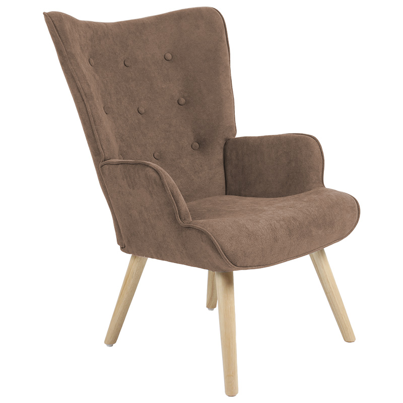 product_pako_255-000002 Πολυθρόνα Fluffy ύφασμα καφέ-φυσικό 75x69x96εκ - Image 1
